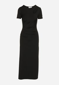 Born2be - Czarna Sukienka o Dopasowanym Fasonie z Lekkimi Marszczeniami Aporea. Okazja: na co dzień. Kolor: czarny. Długość rękawa: krótki rękaw. Sezon: wiosna, lato. Typ sukienki: sportowe, dopasowane. Styl: sportowy, casual, elegancki #3