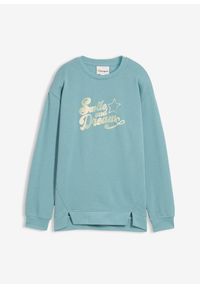 bonprix - Bluza oversize z czystej bawełny organicznej. Kolor: niebieski. Materiał: bawełna #1