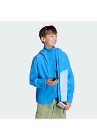 Adidas - Dziecięca kurtka przeciwdeszczowa Terrex Multi 2 Layer CLIMAPROOF. Kolor: niebieski. Technologia: ClimaProof (Adidas) #1