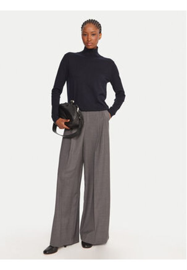 Weekend Max Mara Golf Kiku 2525366012 Granatowy Regular Fit. Typ kołnierza: golf. Kolor: niebieski. Materiał: jedwab