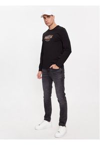 Guess Longsleeve M4RI34 J1314 Czarny Slim Fit. Kolor: czarny. Materiał: bawełna. Długość rękawa: długi rękaw