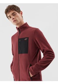 4f - Polar ze stójką regular męski. Typ kołnierza: kołnierzyk stójkowy. Kolor: czerwony. Materiał: polar #1