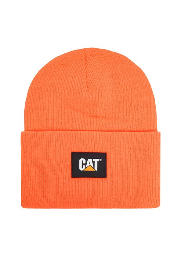CAT Footwear Czapka Label Cuff 1090026 Pomarańczowy. Kolor: pomarańczowy. Materiał: akryl