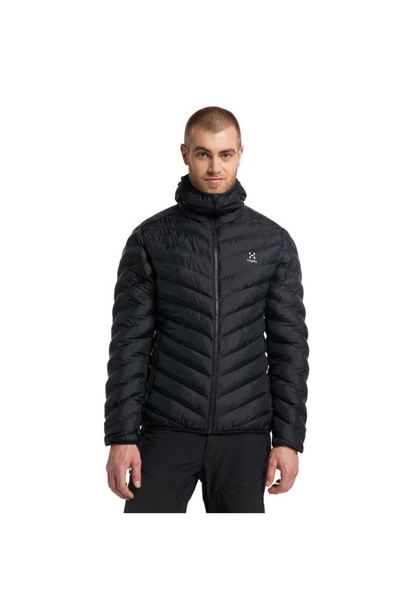 Kurtka puchowa Haglöfs Särna Mimic. Kolor: czarny. Materiał: puch. Sport: turystyka piesza