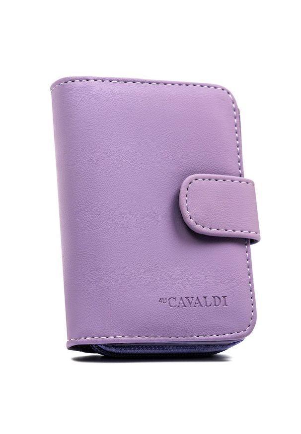 4U CAVALDI - Portfel damski ze skóry ekologicznej w fioletowym kolorze, mieści dowód rejestracyjny 4U Cavaldi K-030B-BL. Kolor: fioletowy. Materiał: skóra ekologiczna