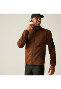 Regatta - Polar męski rozsuwany Newhill. Kolor: brązowy. Materiał: polar. Wzór: melanż. Sport: turystyka piesza #1