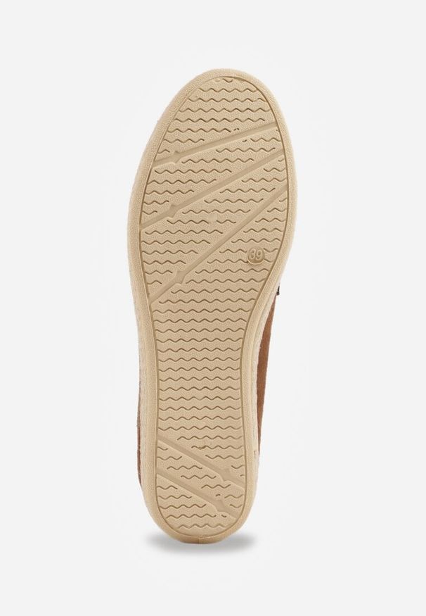 Renee - Brązowe Mokasyny z Plecionką w Stylu Boho Galenatea. Okazja: na co dzień, do pracy. Kolor: brązowy. Materiał: jeans. Wzór: aplikacja. Sezon: lato. Styl: boho