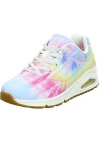 skechers - Buty do chodzenia damskie Skechers Hyped Hippie. Zapięcie: sznurówki. Kolor: różowy. Materiał: materiał. Szerokość cholewki: normalna. Sport: turystyka piesza