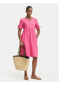 Iconique Sukienka letnia Jade IC26-077 Różowy ciemny Relaxed Fit. Kolor: różowy. Materiał: bawełna. Sezon: lato #2