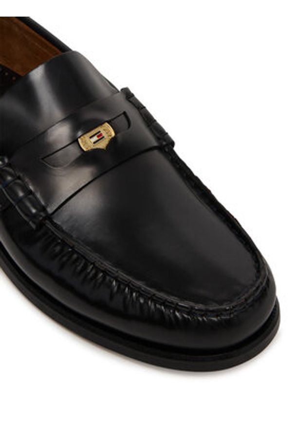 TOMMY HILFIGER - Tommy Hilfiger Mokasyny Hilfiger Penny Patent Lth Loafer FM0FM05687 Granatowy. Kolor: niebieski. Materiał: skóra