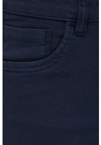 Tom Tailor spodnie damskie kolor granatowy dopasowane medium waist. Kolor: niebieski. Materiał: bawełna #4