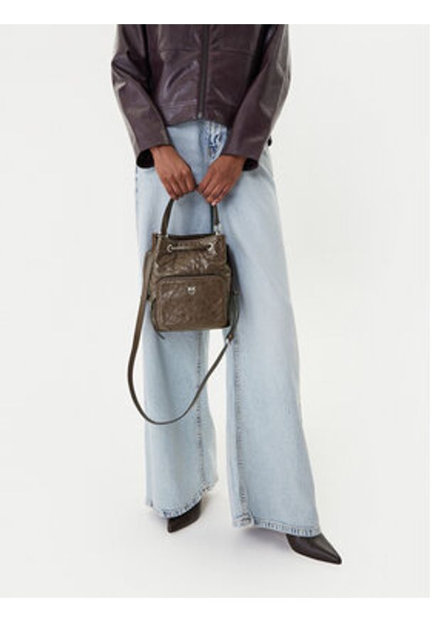 Pinko - PINKO Torebka Cargo Bucket Al 25-26 PLTT 105112 A2JC Brązowy. Kolor: brązowy. Materiał: skórzane