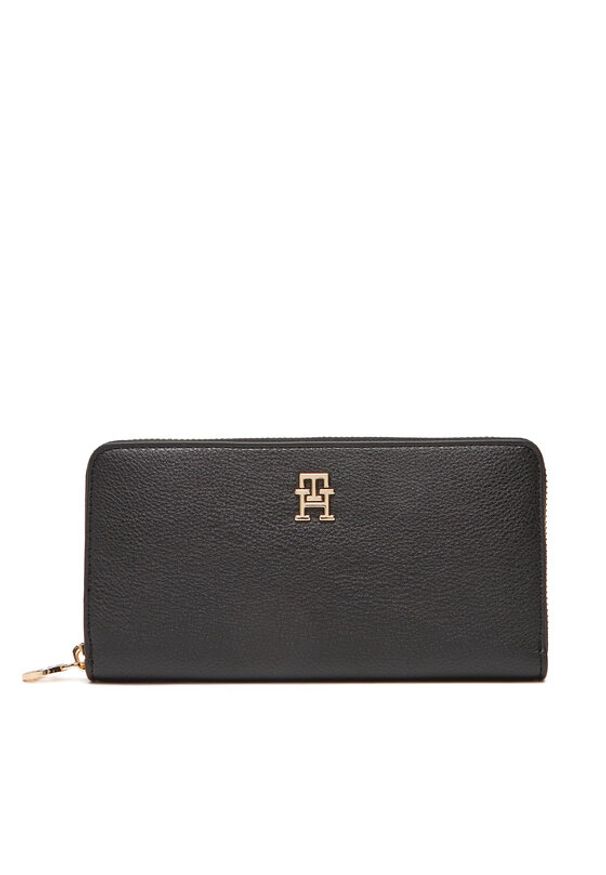 TOMMY HILFIGER - Tommy Hilfiger Duży Portfel Męski Th Distinct Lrg Za AW0AW17482 Czarny. Kolor: czarny. Materiał: skóra