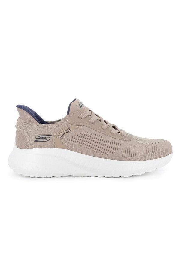 skechers - Buty SKECHERS SLIP-INS BOBS SQUAD CHAOS Brązowy. Kolor: brązowy. Materiał: tkanina