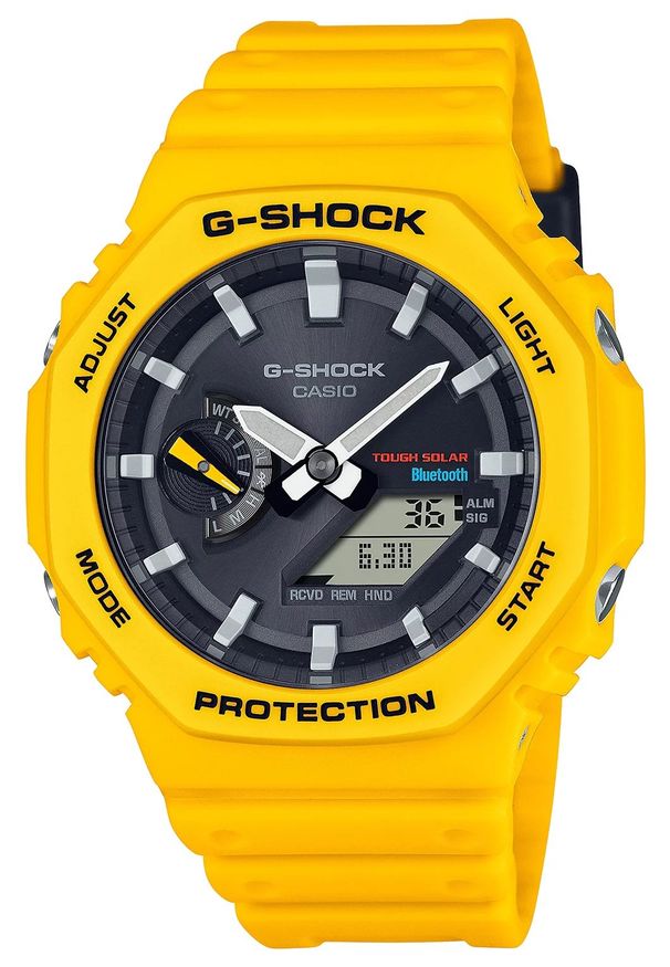 G-Shock - Zegarek Męski G-SHOCK Yellow CasiOak Octagon GA-B2100C-9AER. Rodzaj zegarka: cyfrowe. Materiał: tworzywo sztuczne