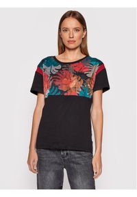 Roxy T-Shirt When We Dance ERJZT05243 Czarny Regular Fit. Kolor: czarny. Materiał: bawełna