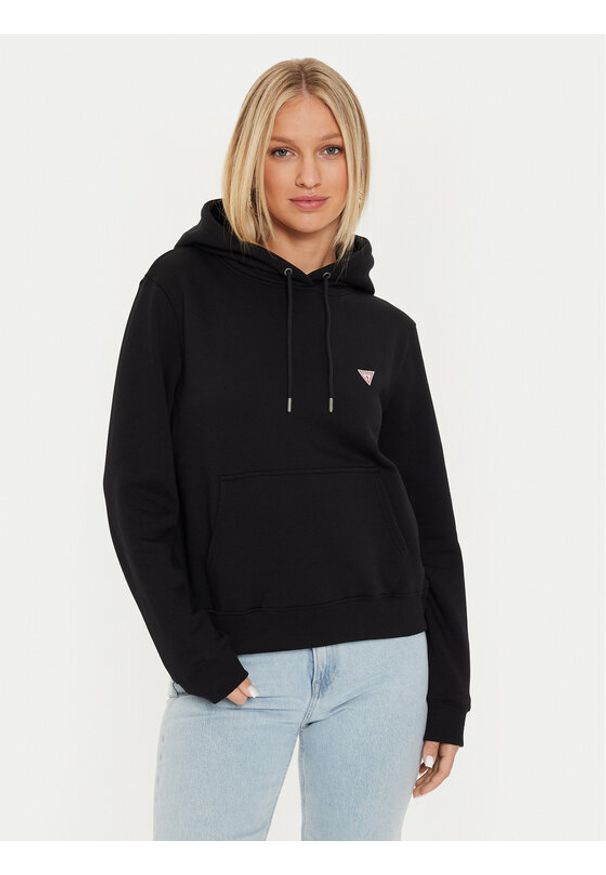 Guess Jeans Bluza W4YQ04 KC811 Czarny Classic Fit. Kolor: czarny. Materiał: bawełna