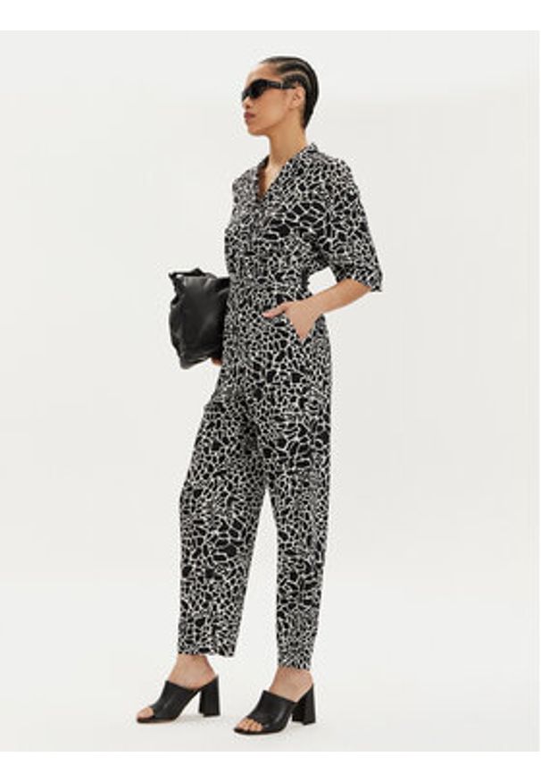 Karl Lagerfeld - KARL LAGERFELD Kombinezon 241W1311 Czarny Regular Fit. Kolor: czarny. Materiał: wiskoza