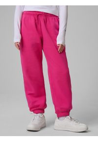4f - 4F Spodnie dresowe joggery dziewczęce - różowe 146 (10-11 lat). Okazja: na co dzień. Kolor: różowy. Materiał: dresówka. Sezon: lato. Styl: casual, sportowy #2
