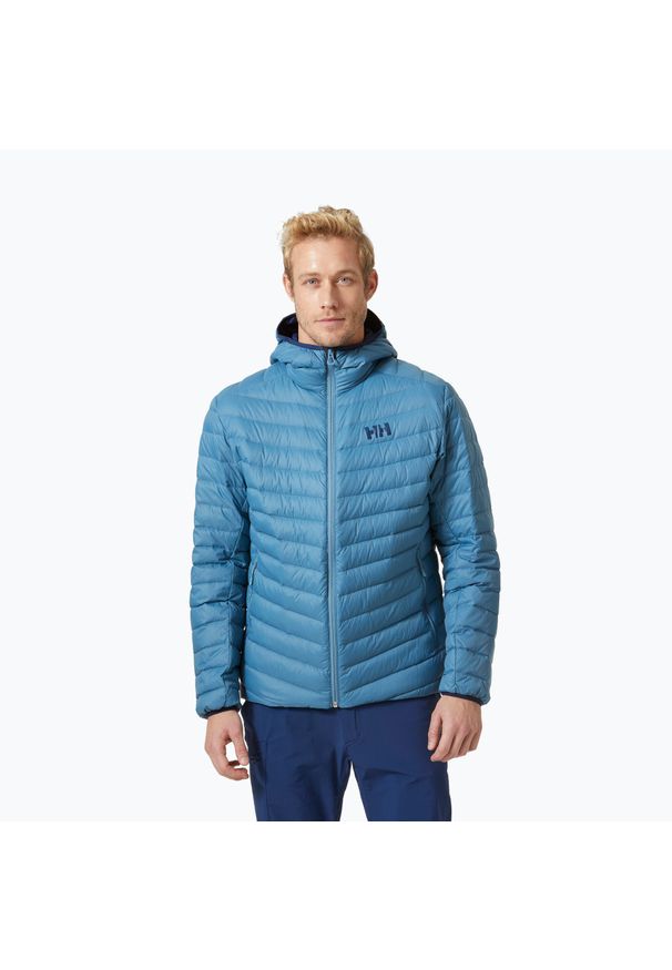 Kurtka puchowa męska Helly Hansen Verglas Hooded Down Insulator. Kolor: niebieski. Materiał: puch. Sport: turystyka piesza