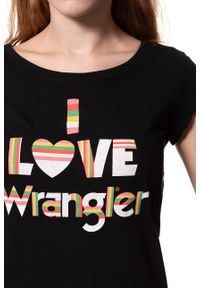 Wrangler - WRANGLER T SHIRT DAMSKI I LOVE TEE BLACK W700LEA01. Okazja: na co dzień. Wzór: nadruk. Styl: casual #9