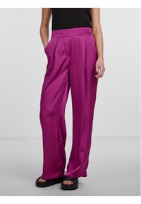 Pieces Spodnie materiałowe 17143555 Fioletowy Wide Leg. Kolor: fioletowy. Materiał: syntetyk #1