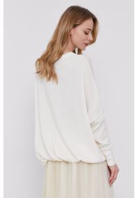 Patrizia Pepe - Sweter. Kolor: biały. Materiał: dzianina. Długość rękawa: długi rękaw. Długość: długie #3