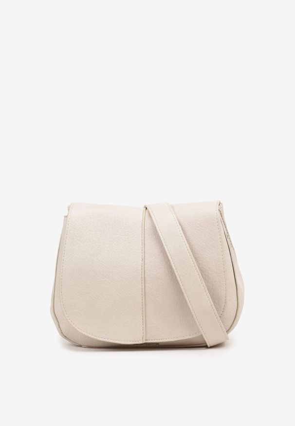 Born2be - Beżowa Dwukomorowa Torebka z Ozdobną Klapą Galairia. Kolor: beżowy. Styl: klasyczny, elegancki, casual. Rodzaj torebki: na ramię