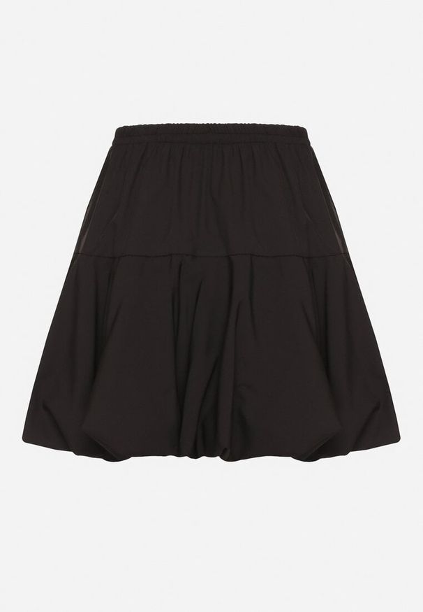 Born2be - Czarna Rozkloszowana Spódnica z Kokardami Ulavira. Okazja: na co dzień. Kolor: czarny. Wzór: aplikacja. Styl: elegancki, casual