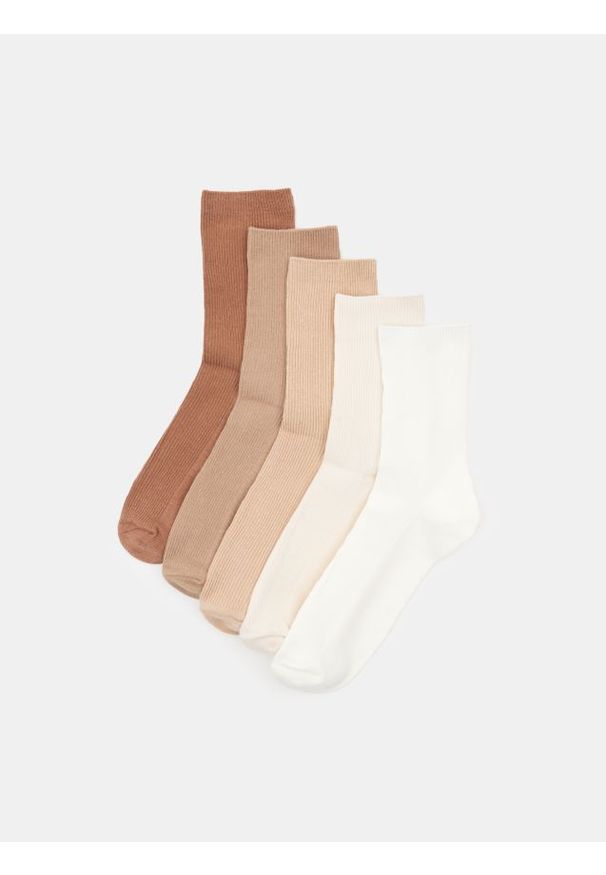 Sinsay - Prążkowane skarpetki 5 pack - wielobarwny. Materiał: prążkowany