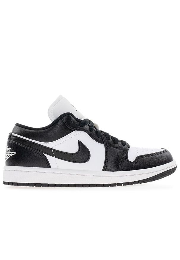 Buty damskie Nike Air Jordan 1 Low DC0774-101 - biało-czarne. Kolor: czarny, wielokolorowy, biały. Materiał: skóra, guma. Szerokość cholewki: normalna
