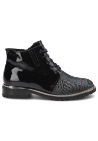 Czarne Botki Damskie Artiker Modne Buty Ocieplane. Okazja: na co dzień. Zapięcie: zamek. Kolor: czarny. Materiał: skóra. Wzór: gładki. Styl: casual, klasyczny, elegancki