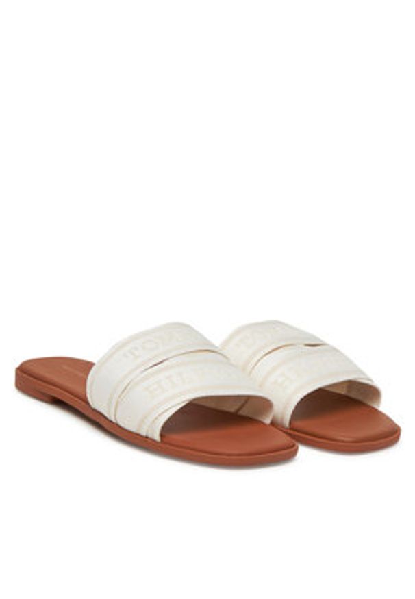 TOMMY HILFIGER - Tommy Hilfiger Klapki Webbing Mule FW0FW08421 Biały. Kolor: biały. Materiał: materiał