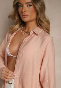 Renee - Różowa Koszula z Wiskozy w Serca Koliselle. Okazja: na co dzień. Kolor: różowy. Materiał: wiskoza. Długość rękawa: długi rękaw. Długość: długie. Styl: klasyczny, elegancki, casual