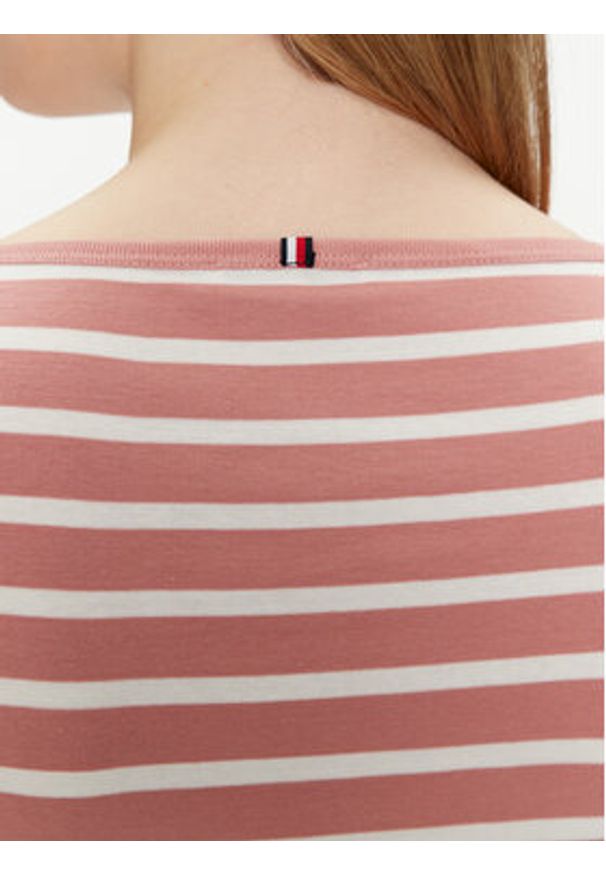 TOMMY HILFIGER - Tommy Hilfiger Bluzka New Cody WW0WW40589 Różowy Slim Fit. Kolor: różowy. Materiał: bawełna