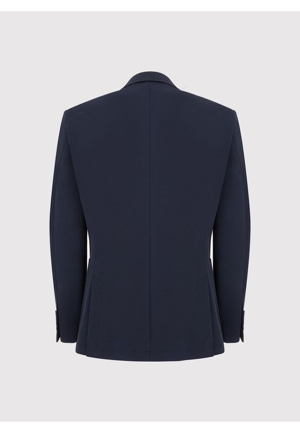 Pako Lorente - PAKO LORENTE - Granatowa dzianinowa marynarka męska. Okazja: na co dzień. Kolor: niebieski. Materiał: dzianina. Sezon: wiosna. Styl: casual