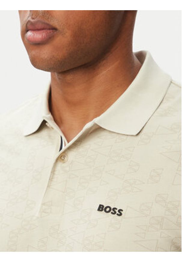 BOSS Polo Swing 50564801 Beżowy jasny Regular Fit. Typ kołnierza: polo. Kolor: beżowy. Materiał: bawełna