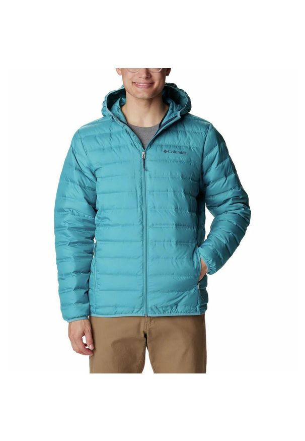 columbia - Kurtka Turystyczna Puchowa Męska Columbia Lake 22 Down Hooded Jacket. Kolor: zielony. Materiał: puch. Sport: turystyka piesza