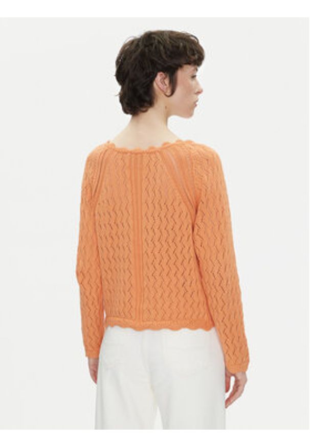 Pepe Jeans Sweter Olya PL702288 Pomarańczowy Regular Fit. Kolor: pomarańczowy. Materiał: bawełna