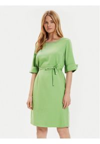 BOSS - Boss Sukienka codzienna Drimie1 50519434 Zielony Regular Fit. Okazja: na co dzień. Kolor: zielony. Materiał: wiskoza. Typ sukienki: proste. Styl: casual