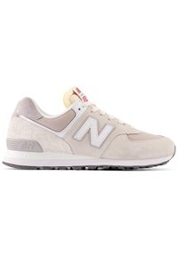 Buty unisex New Balance U574RCD – beżowe. Okazja: na co dzień. Kolor: beżowy. Materiał: materiał, syntetyk, guma, skóra. Szerokość cholewki: normalna. Model: New Balance 574