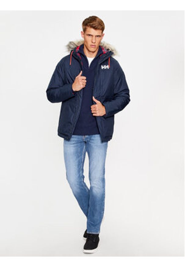 Helly Hansen Parka Coastal 53995 Granatowy Regular Fit. Kolor: niebieski. Materiał: syntetyk