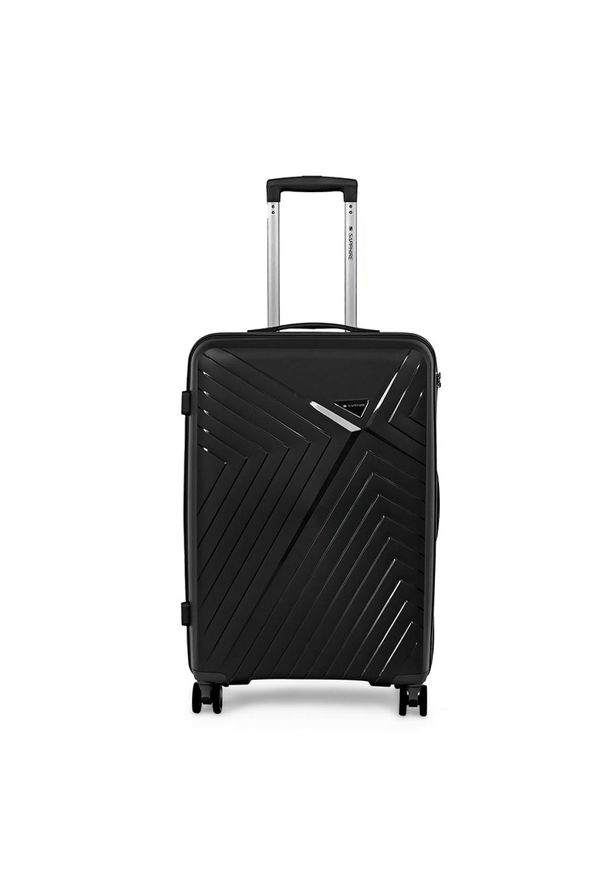 SAPPHIRE - Walizka na kółkach twarda Sapphire ST-3030P czarna - średnia M. Kolor: czarny. Materiał: guma, kauczuk, materiał. Styl: elegancki, klasyczny