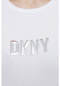 DKNY - Dkny t-shirt damski kolor biały. Kolor: biały. Materiał: dzianina. Styl: klasyczny #3