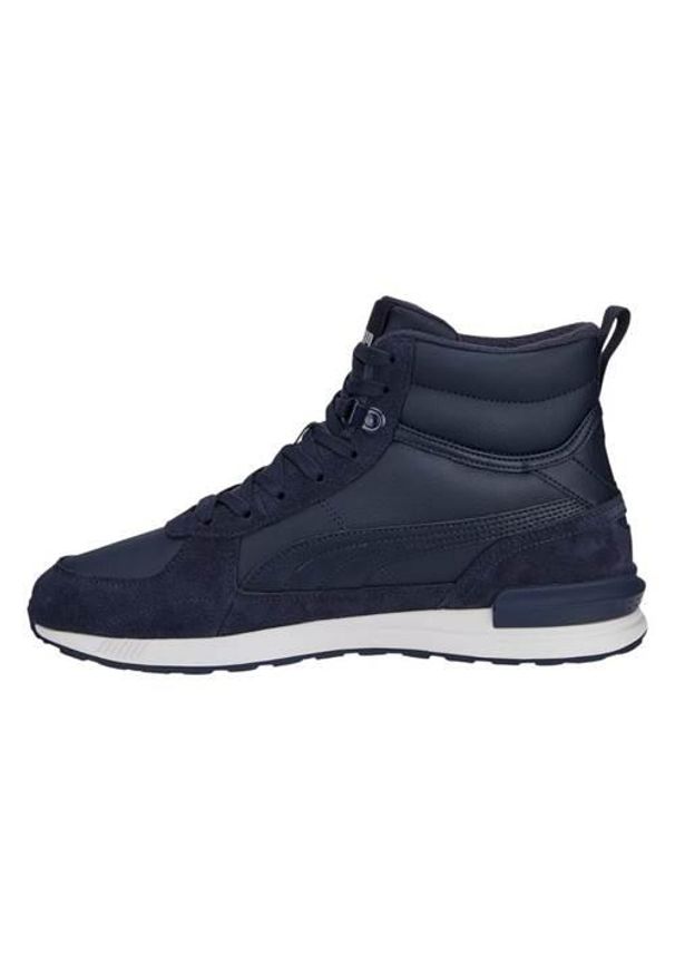 Buty do chodzenia damskie Puma Graviton Mid Parisian. Wysokość cholewki: za kostkę. Zapięcie: sznurówki. Kolor: wielokolorowy, niebieski. Materiał: materiał, guma, syntetyk. Szerokość cholewki: normalna. Sezon: zima. Sport: turystyka piesza