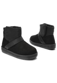 Big-Star - Czarne Śniegowce Big Star Modne Ocieplane Buty Damskie. Okazja: na spacer, na co dzień. Zapięcie: rzepy. Kolor: czarny. Szerokość cholewki: normalna. Materiał: futro, jeans, materiał, syntetyk. Sezon: zima. Obcas: na obcasie. Styl: klasyczny, casual, elegancki. Wysokość obcasa: niski #4