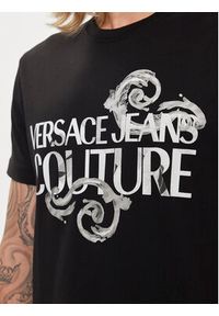 Versace Jeans Couture T-Shirt 76GAHG00 Czarny Regular Fit. Kolor: czarny. Materiał: bawełna
