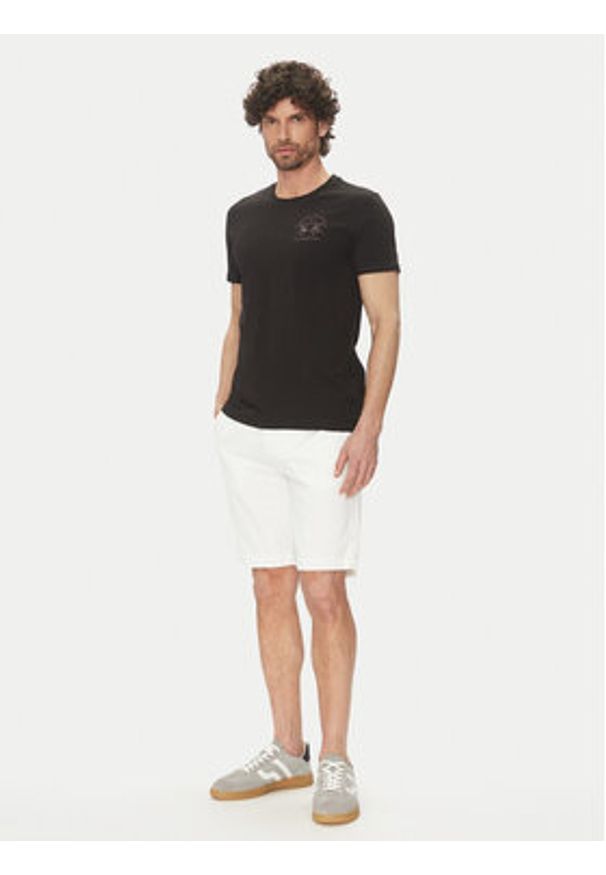 La Martina T-Shirt Vernie MAR009 JS206 Czarny Regular Fit. Kolor: czarny. Materiał: bawełna