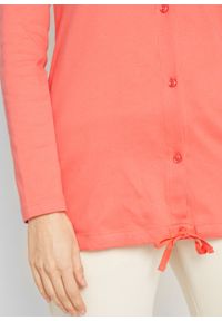 Shirt bawełniany rozpinany z kapturem i tunelem bonprix mandarynkowy. Typ kołnierza: kaptur. Kolor: czerwony. Materiał: materiał, bawełna #7