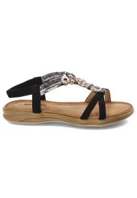 Czarne Sandały Artiker Stylowe Płaskie Obuwie Damskie. Kolor: czarny. Sezon: lato. Styl: elegancki #3